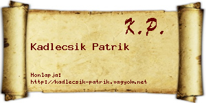 Kadlecsik Patrik névjegykártya