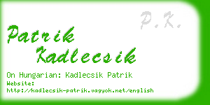 patrik kadlecsik business card